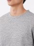 Tシャツ メンズ 長袖 クルーネック 綿混 ワッフル ジャガード