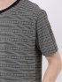 ポップコーン ボーダー Vネック 半袖 Tシャツ