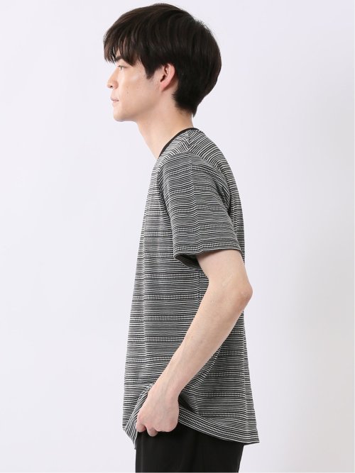 ポップコーン ボーダー Vネック 半袖 Tシャツ