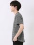 ポップコーン ボーダー Vネック 半袖 Tシャツ