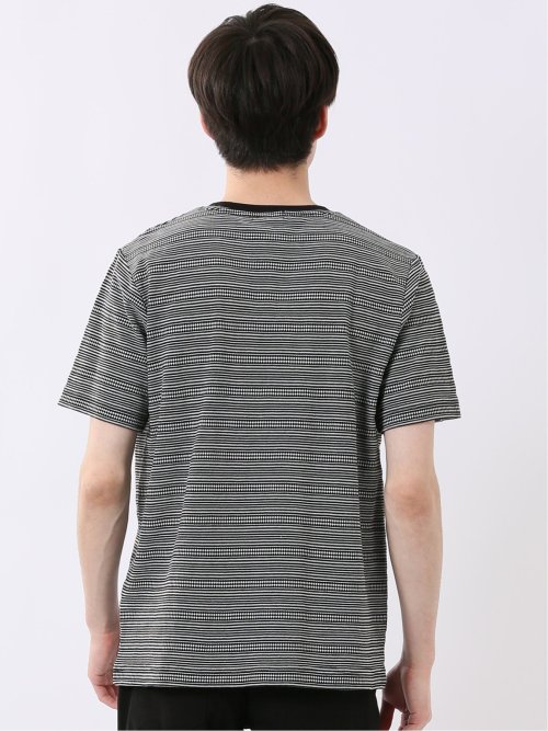 ポップコーン ボーダー Vネック 半袖 Tシャツ