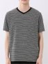 ポップコーン ボーダー Vネック 半袖 Tシャツ