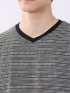 ポップコーン ボーダー Vネック 半袖 Tシャツ