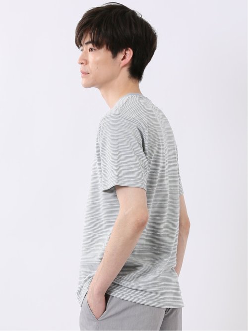 ポップコーン ボーダー Vネック 半袖 Tシャツ