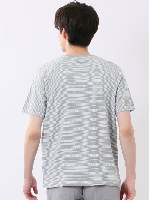 ポップコーン ボーダー Vネック 半袖 Tシャツ