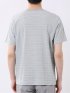 ポップコーン ボーダー Vネック 半袖 Tシャツ