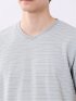 ポップコーン ボーダー Vネック 半袖 Tシャツ