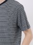 ポップコーン ボーダー Vネック 半袖 Tシャツ