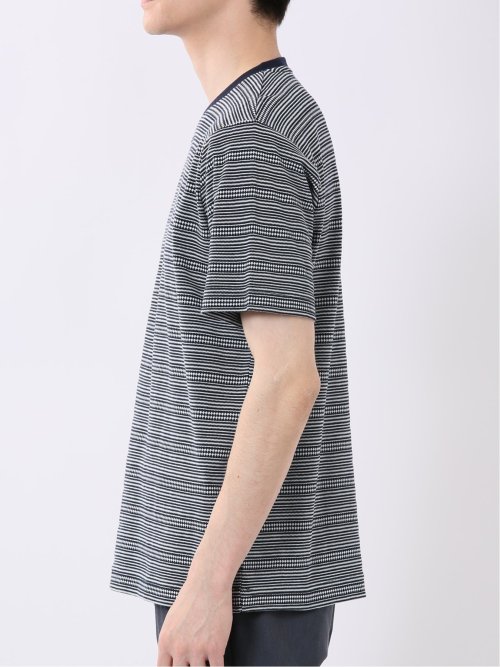 ポップコーン ボーダー Vネック 半袖 Tシャツ