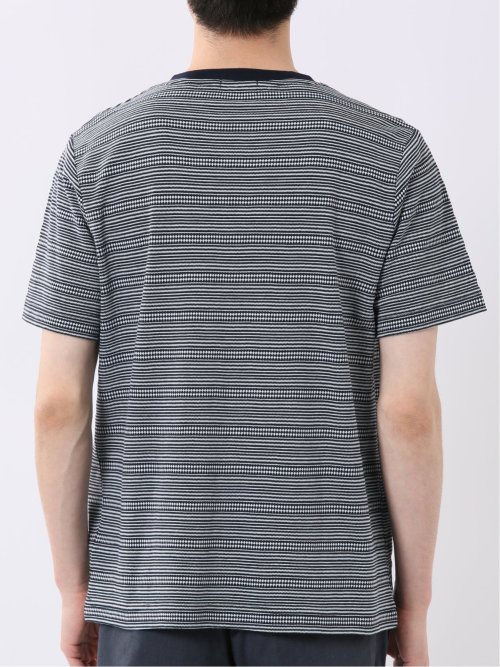 ポップコーン ボーダー Vネック 半袖 Tシャツ