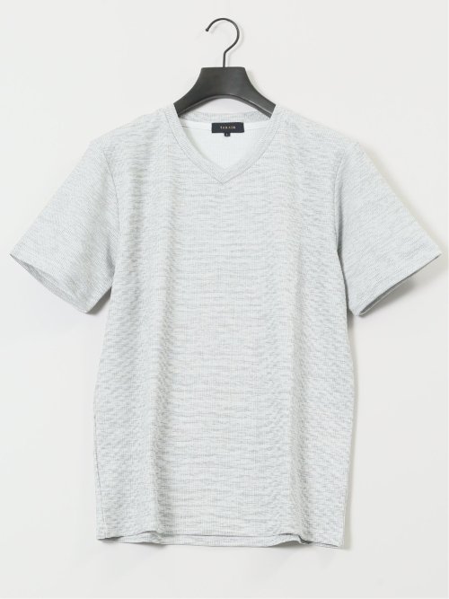 ハイストレッチ メランジ Vネック半袖Tシャツ