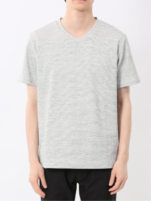 ハイストレッチ メランジ Vネック半袖Tシャツ