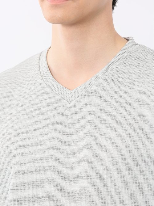 ハイストレッチ メランジ Vネック半袖Tシャツ