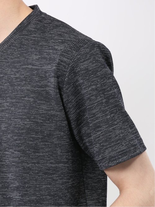 ハイストレッチ メランジ Vネック半袖Tシャツ
