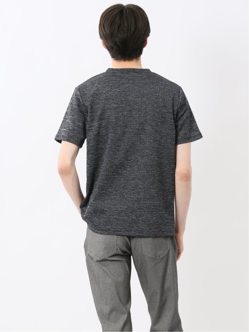 ハイストレッチ メランジ Vネック半袖Tシャツ