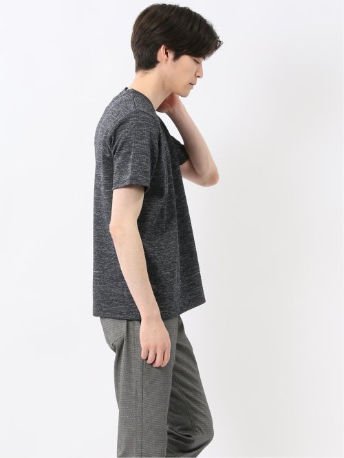 ハイストレッチ メランジ Vネック半袖Tシャツ