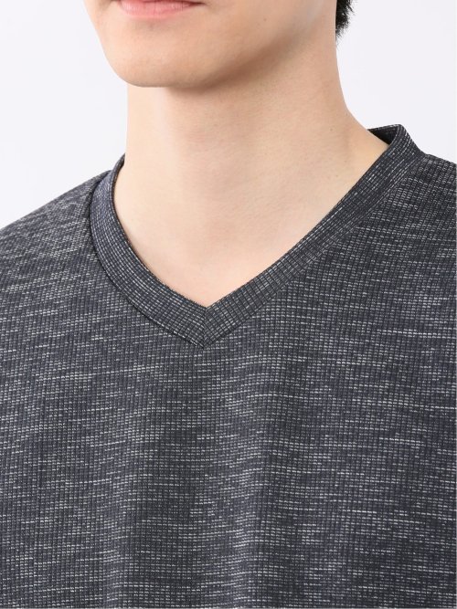 ハイストレッチ メランジ Vネック半袖Tシャツ