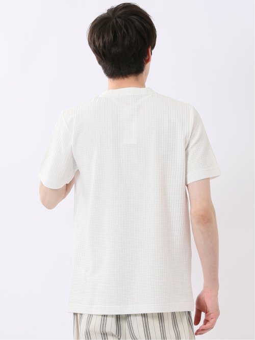 千鳥 ジャガード クルーネック 半袖 Tシャツ