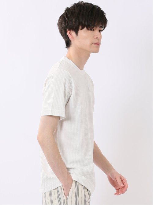 千鳥 ジャガード クルーネック 半袖 Tシャツ