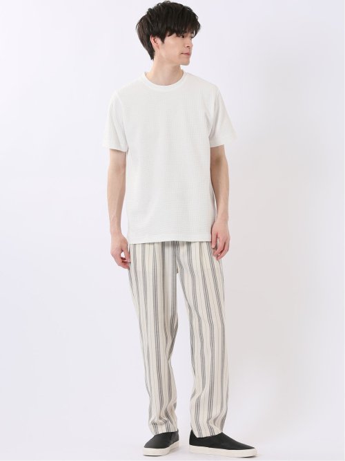 千鳥 ジャガード クルーネック 半袖 Tシャツ