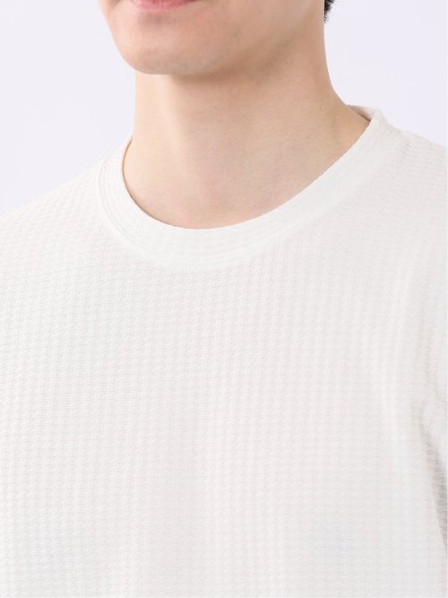千鳥 ジャガード クルーネック 半袖 Tシャツ