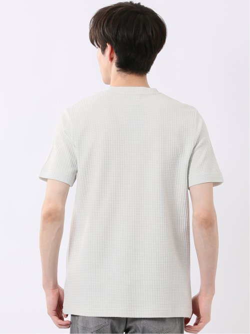 千鳥 ジャガード クルーネック 半袖 Tシャツ