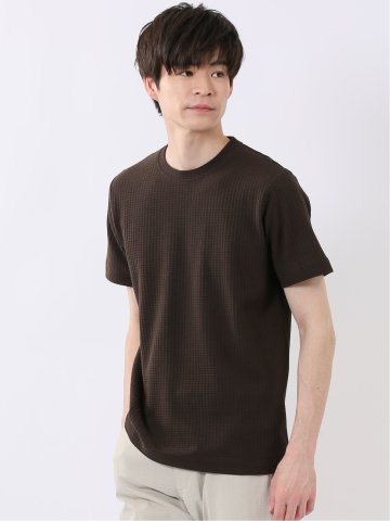 千鳥 ジャガード クルーネック 半袖 Tシャツ