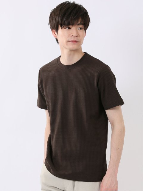 千鳥 ジャガード クルーネック 半袖 Tシャツ