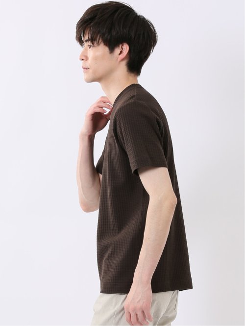 千鳥 ジャガード クルーネック 半袖 Tシャツ