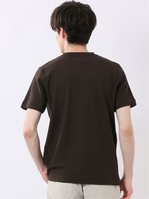 千鳥 ジャガード クルーネック 半袖 Tシャツ