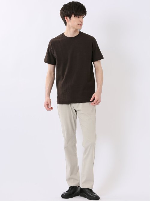 千鳥 ジャガード クルーネック 半袖 Tシャツ