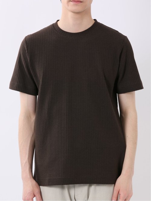 千鳥 ジャガード クルーネック 半袖 Tシャツ