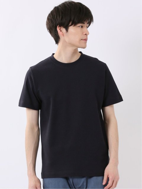千鳥 ジャガード クルーネック 半袖 Tシャツ