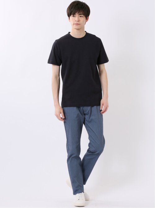 千鳥 ジャガード クルーネック 半袖 Tシャツ