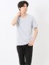 プレーティングジャガード Vネック半袖Tシャツ