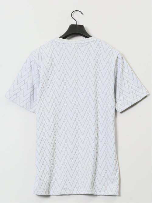プレーティングジャガード Vネック半袖Tシャツ