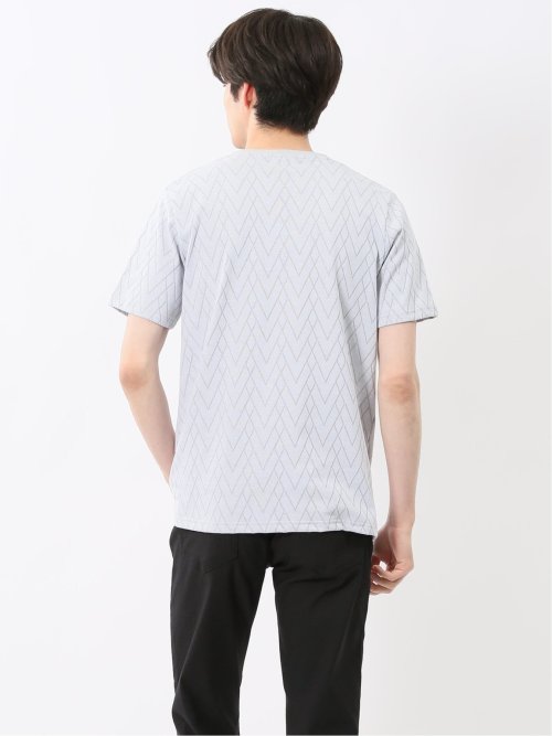 プレーティングジャガード Vネック半袖Tシャツ