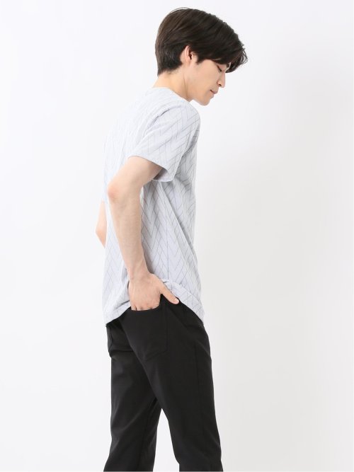 プレーティングジャガード Vネック半袖Tシャツ