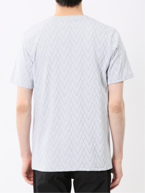 プレーティングジャガード Vネック半袖Tシャツ