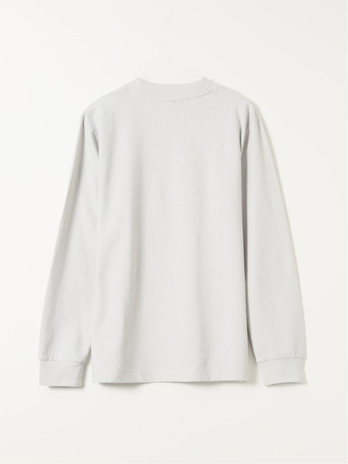 Tシャツ メンズ 長袖 スロープネック 綿混 リンクス ジャガード