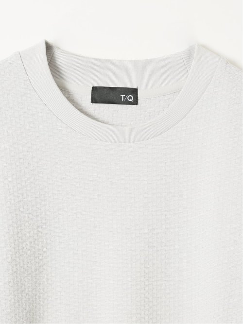 Tシャツ メンズ 長袖 スロープネック 綿混 リンクス ジャガード