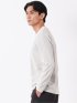 Tシャツ メンズ 長袖 スロープネック 綿混 リンクス ジャガード