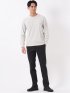 Tシャツ メンズ 長袖 スロープネック 綿混 リンクス ジャガード