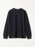 Tシャツ メンズ 長袖 スロープネック 綿混 リンクス ジャガード