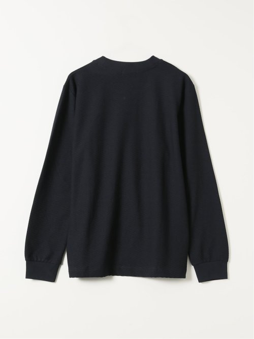 Tシャツ メンズ 長袖 スロープネック 綿混 リンクス ジャガード