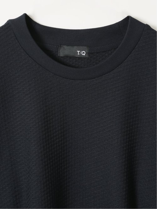 Tシャツ メンズ 長袖 スロープネック 綿混 リンクス ジャガード