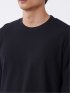 Tシャツ メンズ 長袖 スロープネック 綿混 リンクス ジャガード