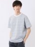 ストレッチ チェック プリント クルーネック 半袖 Tシャツ