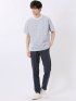 ストレッチ チェック プリント クルーネック 半袖 Tシャツ