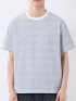 ストレッチ チェック プリント クルーネック 半袖 Tシャツ